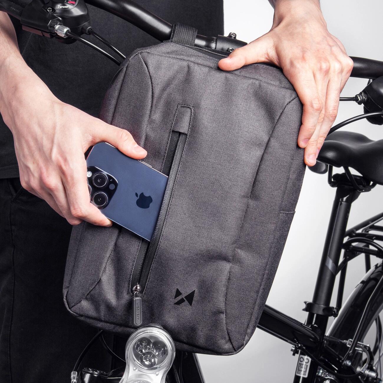 Borsa per manubrio di bicicletta Wozinsky - Grigio 7/7