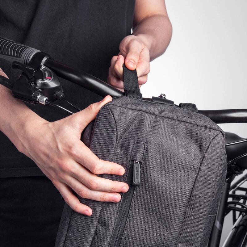 Geantă de ghidon biciclete de oras material rezistent instalare ușoară Gri