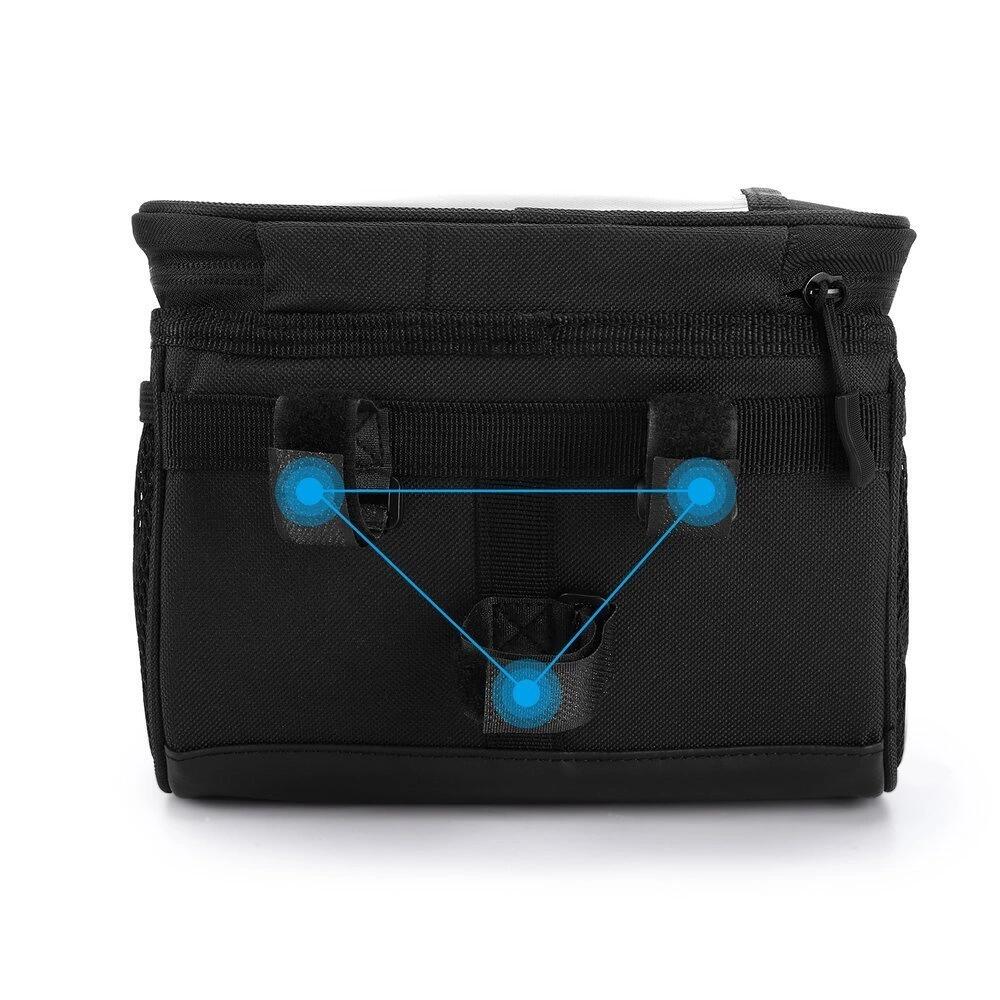 Fahrradlenker Tasche mit Telefonfach 2L - Schwarz 6/7