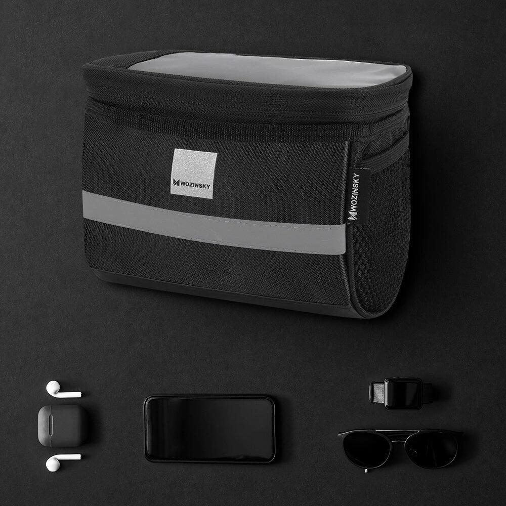 Fahrradlenker Tasche mit Telefonfach 2L - Schwarz 2/7