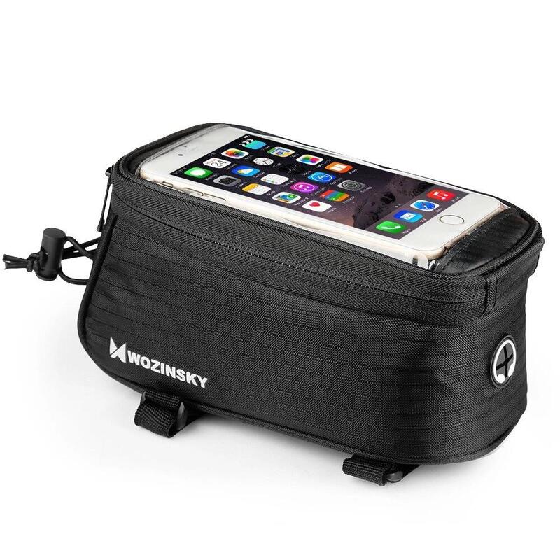 Bolsa de quadro de bicicleta preta, 6,5 polegadas, 1,5 litros