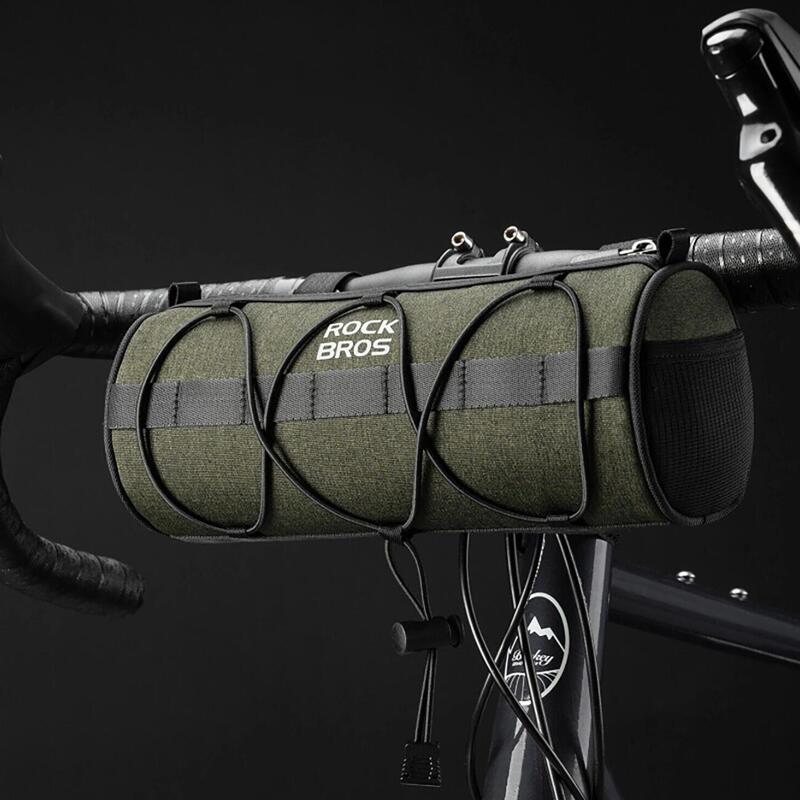 Geantă de ghidon biciclete urbane cu elemente reflectorizante Rockbros, verde