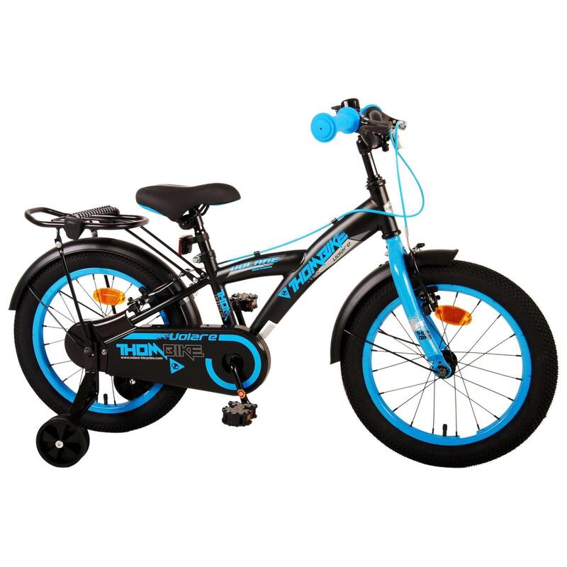 Volare Thombike Kinderfiets - Jongens - 16 inch - Zwart Blauw - Twee Handremmen