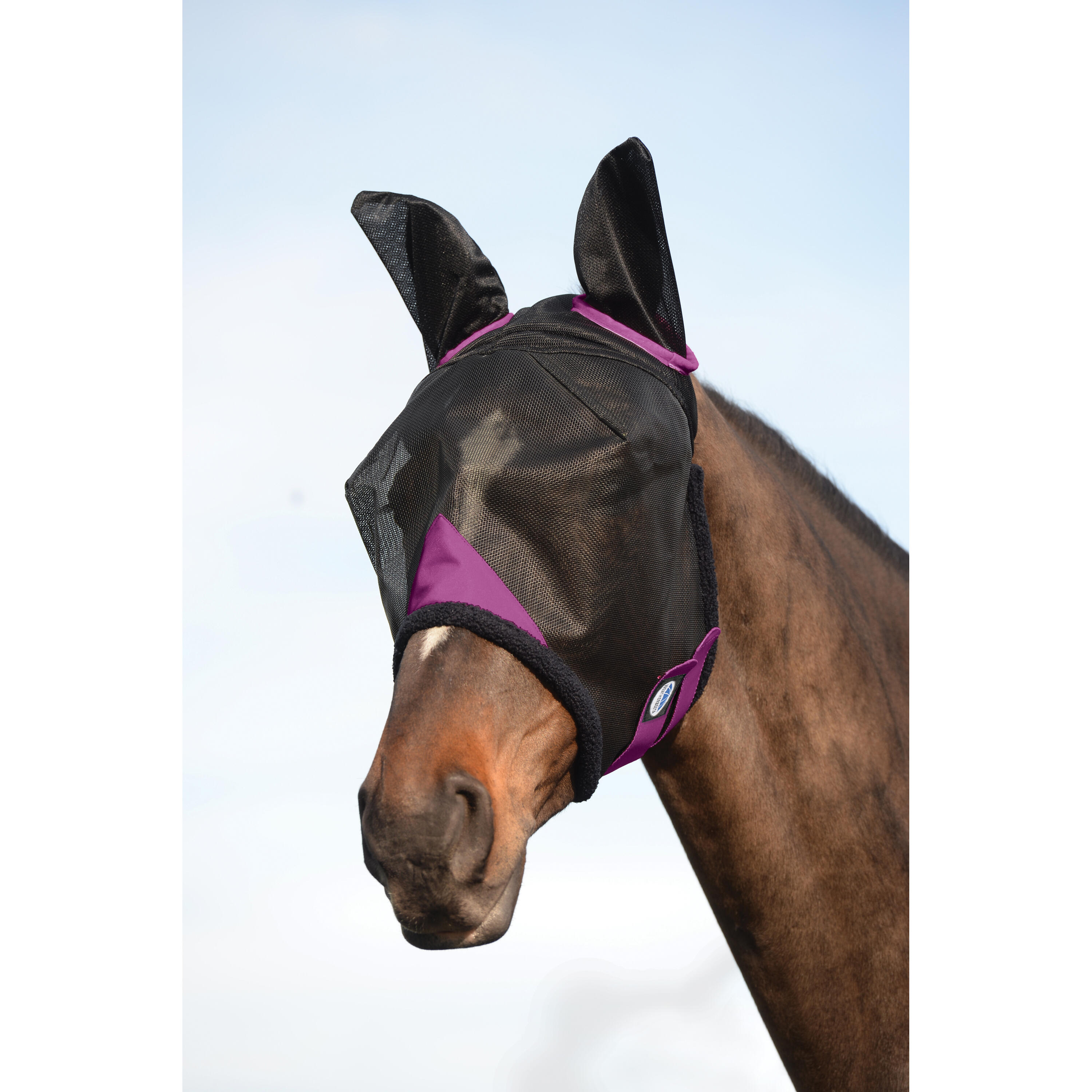 WEATHERBEETA Maschera antimosche per cavalli in rete resistente con protezione per le orecchi