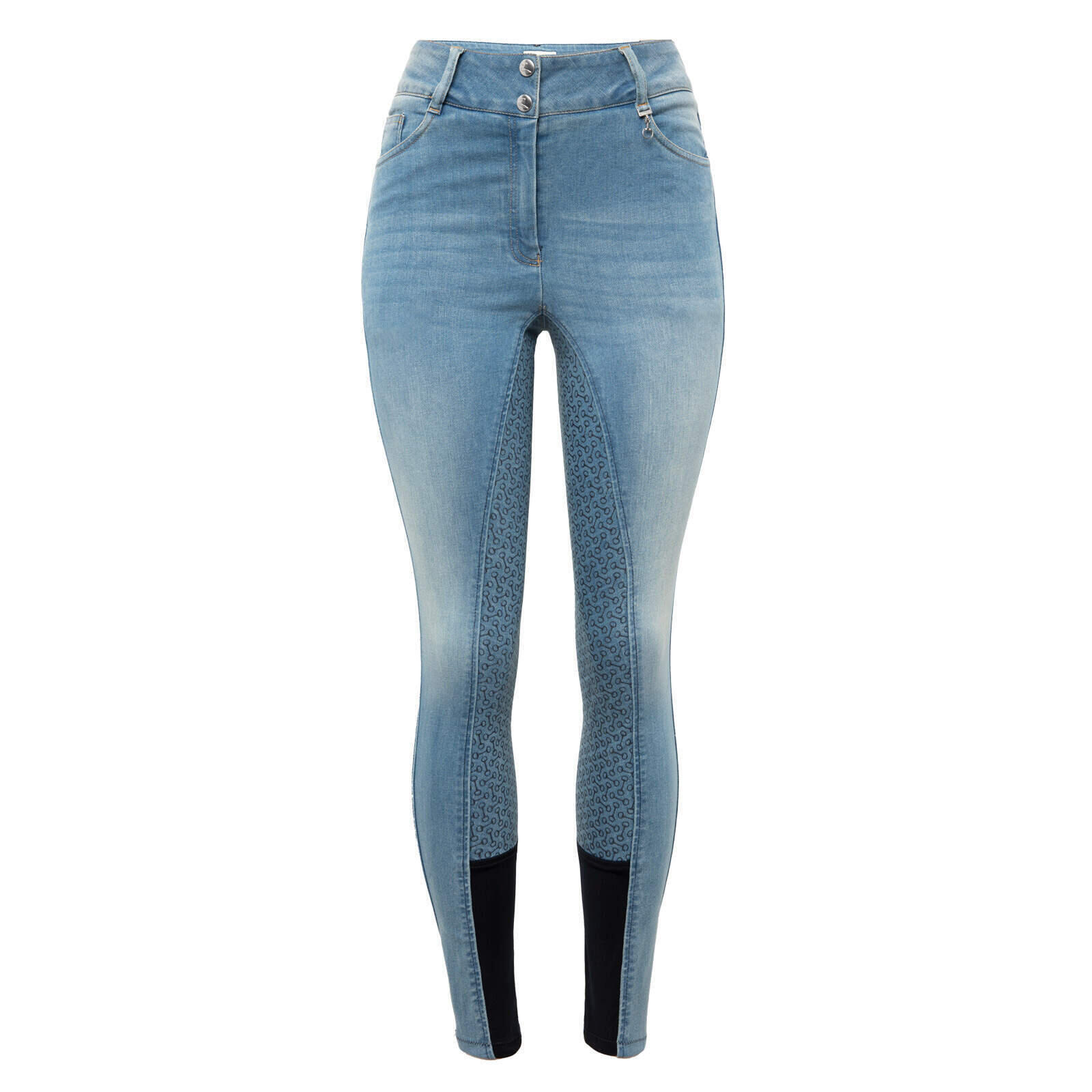 HORZE Pantaloni da equitazione da donna in jeans a presa totale e a vita alta Horze Ka