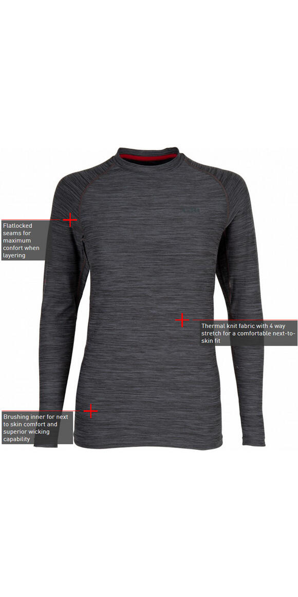 Gill De Las Mujeres Crew Cuello Capa De Base Ceniza 1282w 5/6