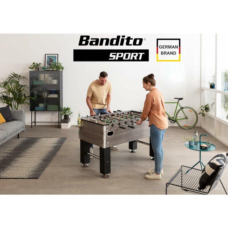 Bandito Tischkicker Profi Soccer Deluxe in eiche-grau 140 x 134 x 88 cm 5/6