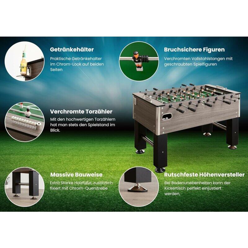 Bandito Tischkicker Profi Soccer Deluxe in eiche-grau 140 x 134 x 88 cm 6/6