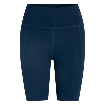 Dames compressief fietsshort met hoge taille (pruim)