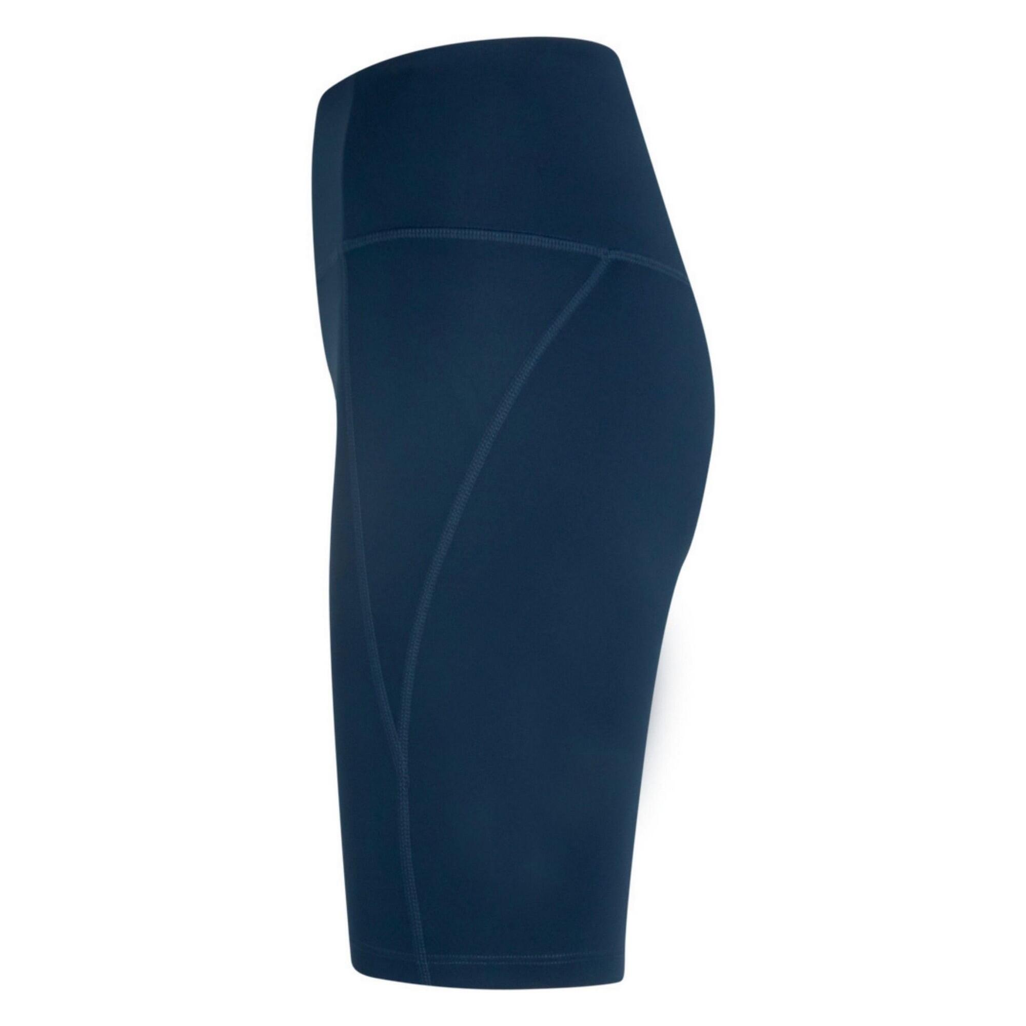 Dames Compressief Fietsshort met hoge taille (Middernacht) 3/3