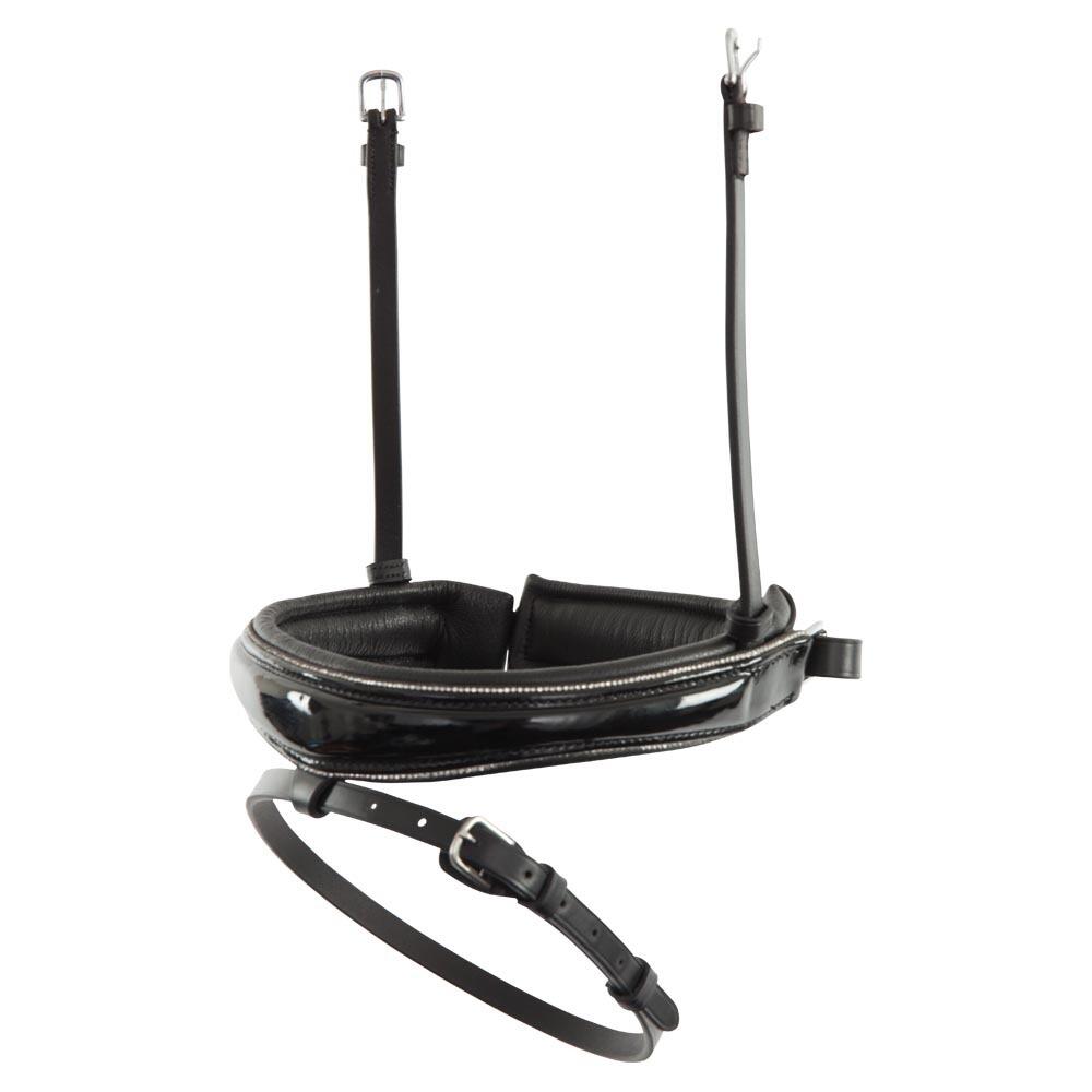 BR Kombiniertes Reithalfter für Pferde aus Leder BR Equitation Pull-back Lacquer
