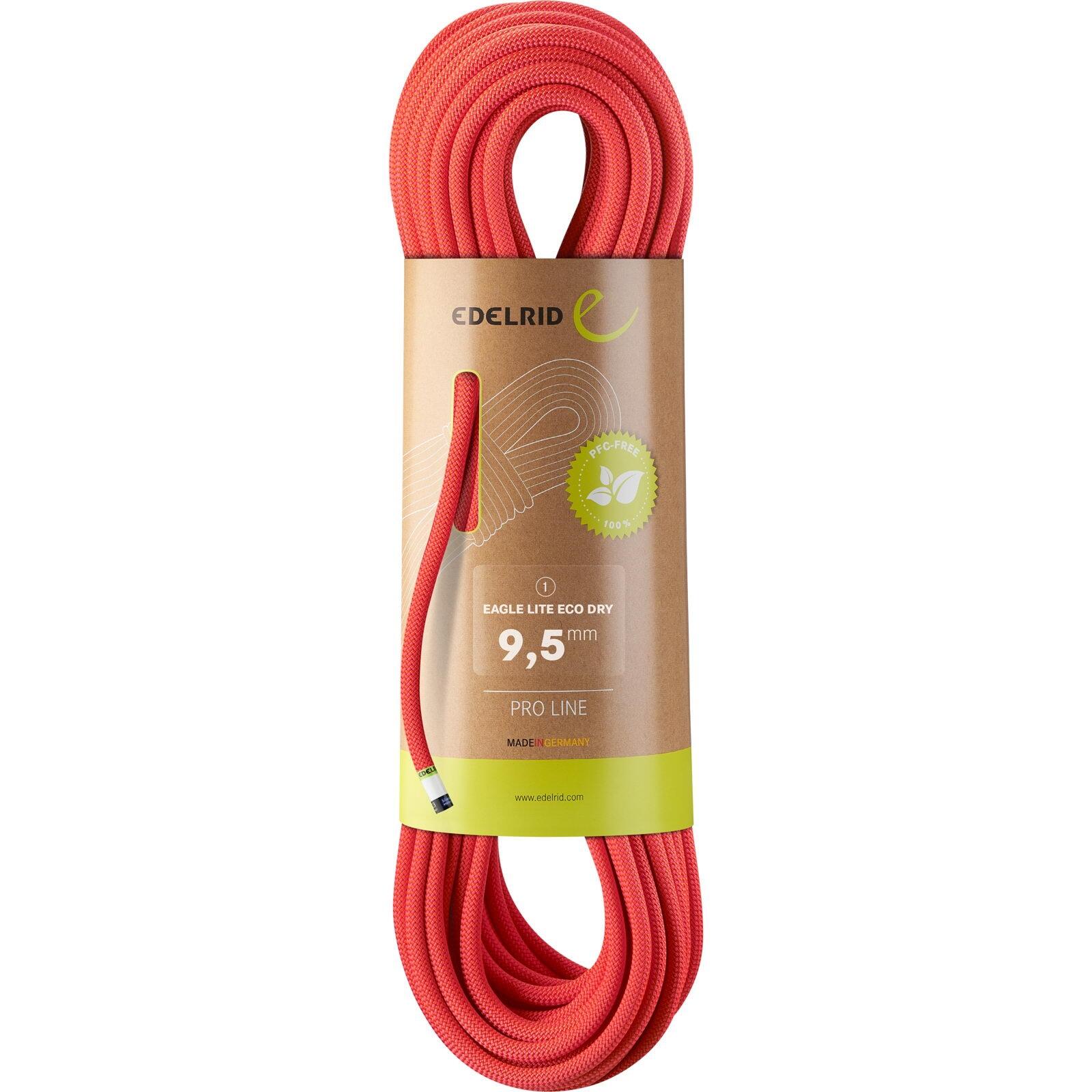 EDELRID Einfachseil Eagle Lite Eco Dry 9,5 mm neon coral
