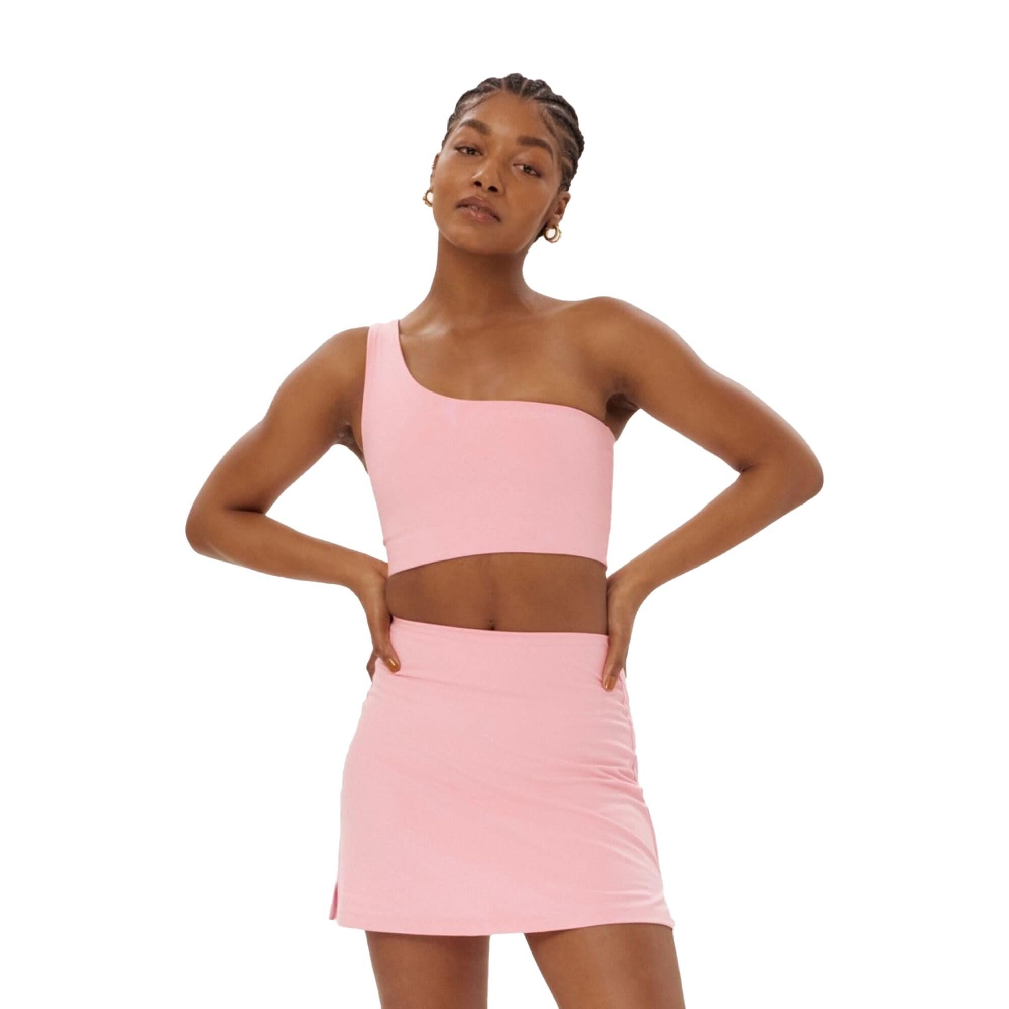 Womens/Ladies Bianca One Shoulder Sports Bra (Candy Pink) 3/3