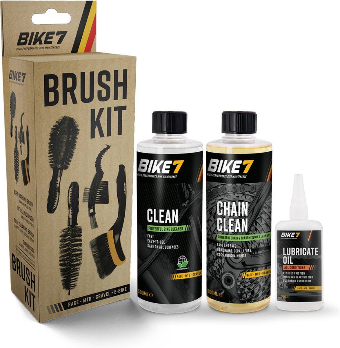 BIKE7 Cleaningset fiets 5 stuks - Bike7 Clean & Lube Box