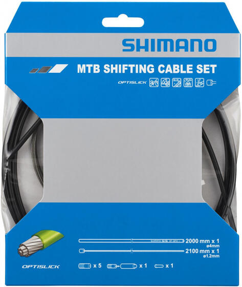 Jeu de câbles de changements de vitesse pour dérailleur arrière Shimano Optislic 2/2