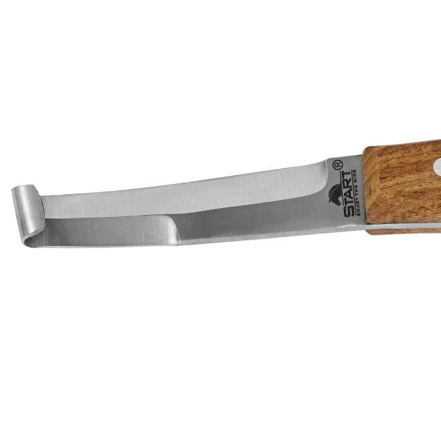 Nóż do kopyt dwustronny Start Double Edge metalowy, drewniana rączka, lewy
