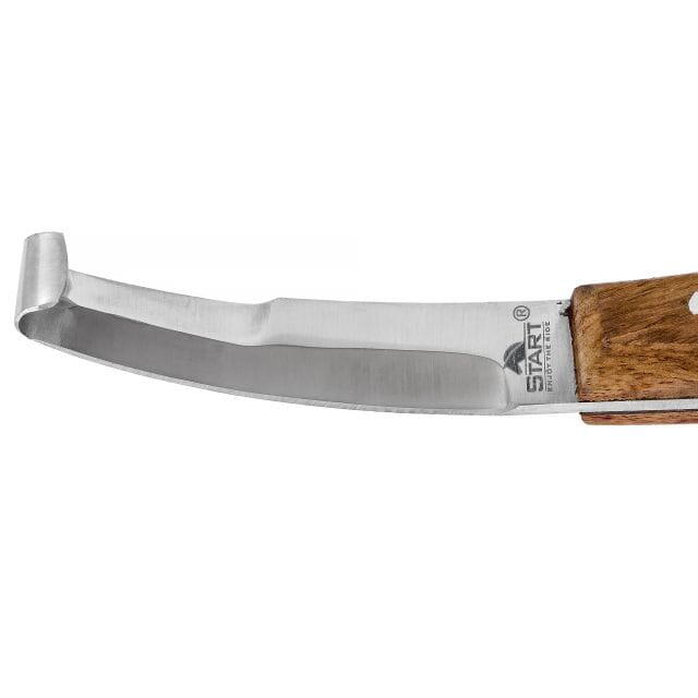 Nóż do kopyt dwustronny Start Double Edge metalowy, drewniana rączka, prawy
