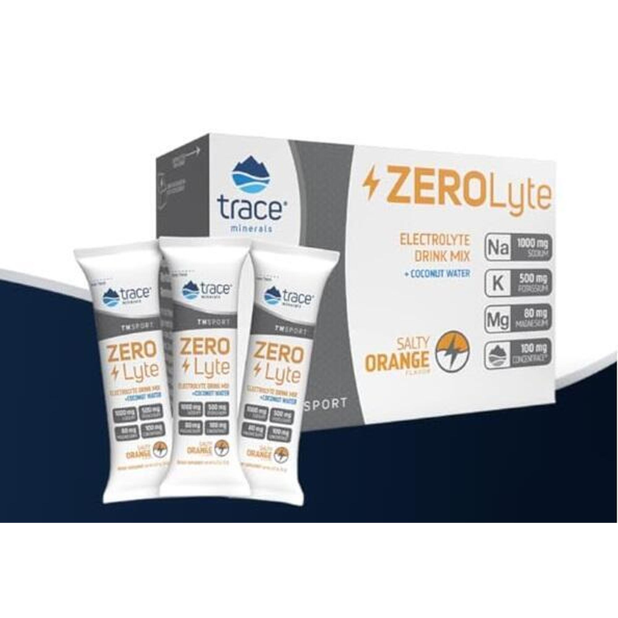 Trace Minerals-Zerolyte Sós Narancs ízű Elektrolit Ital Keverék + Kókuszvíz 228g