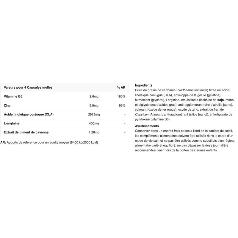 Acide linoléique conjugué - Ripped Max® CLA3000 - 60 Capsules molles
