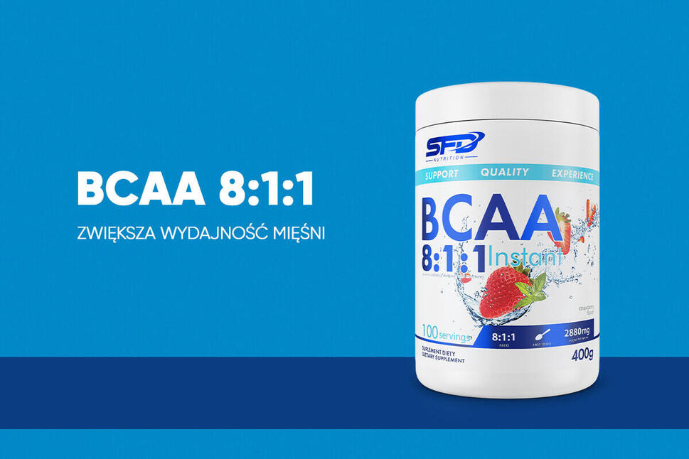 Aminokwasy BCAA 8:1:1 Instant 400g Truskawka
