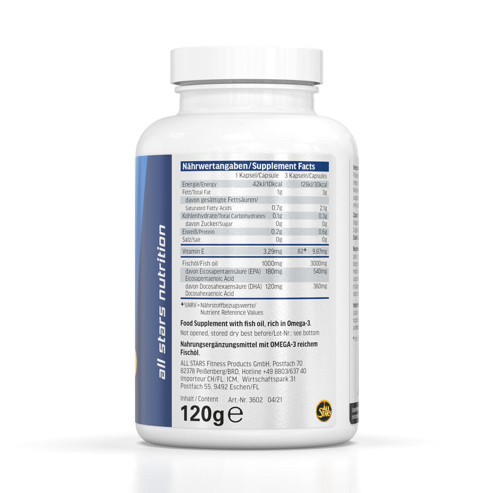 All Stars Nutrition Omega-3 Fish Oil HPMC Capsules 90 2/6