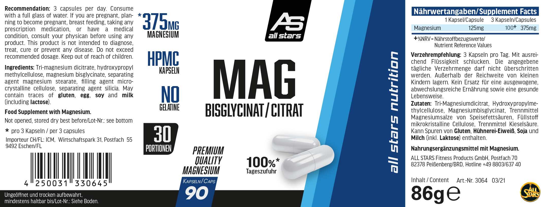 All Stars Pure MAG 125 mg, 90 capsules 4/4