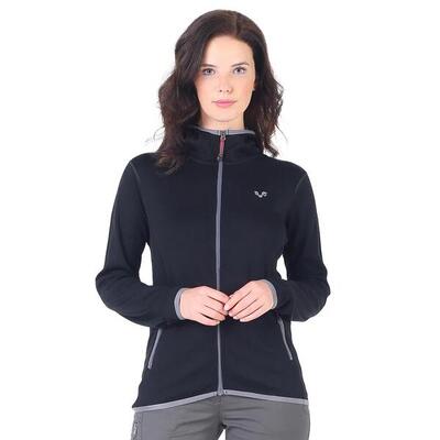 Damska bluza rozpinana z kapturem 100% Merino - Marin/Woolona