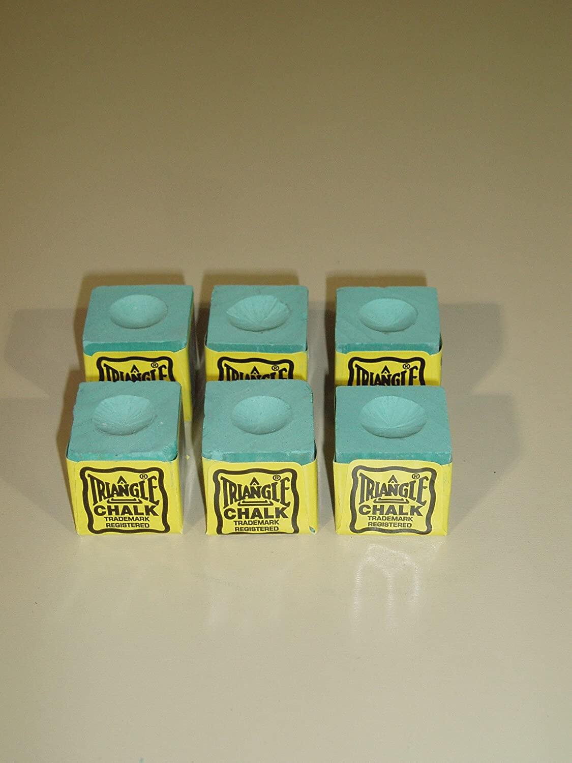 TRIANGLE TRIANGLE SNOOKER CHALK GREEN X6 PIECES