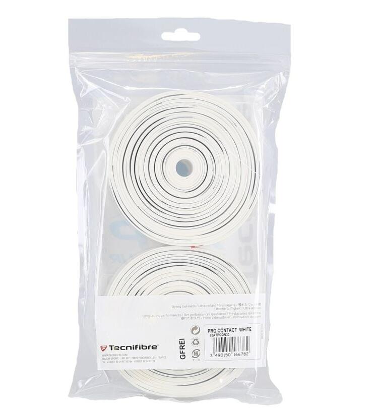 TECNIFIBRE Saco De 30 Overgrips Tecnifibre Contact Pro Brancos