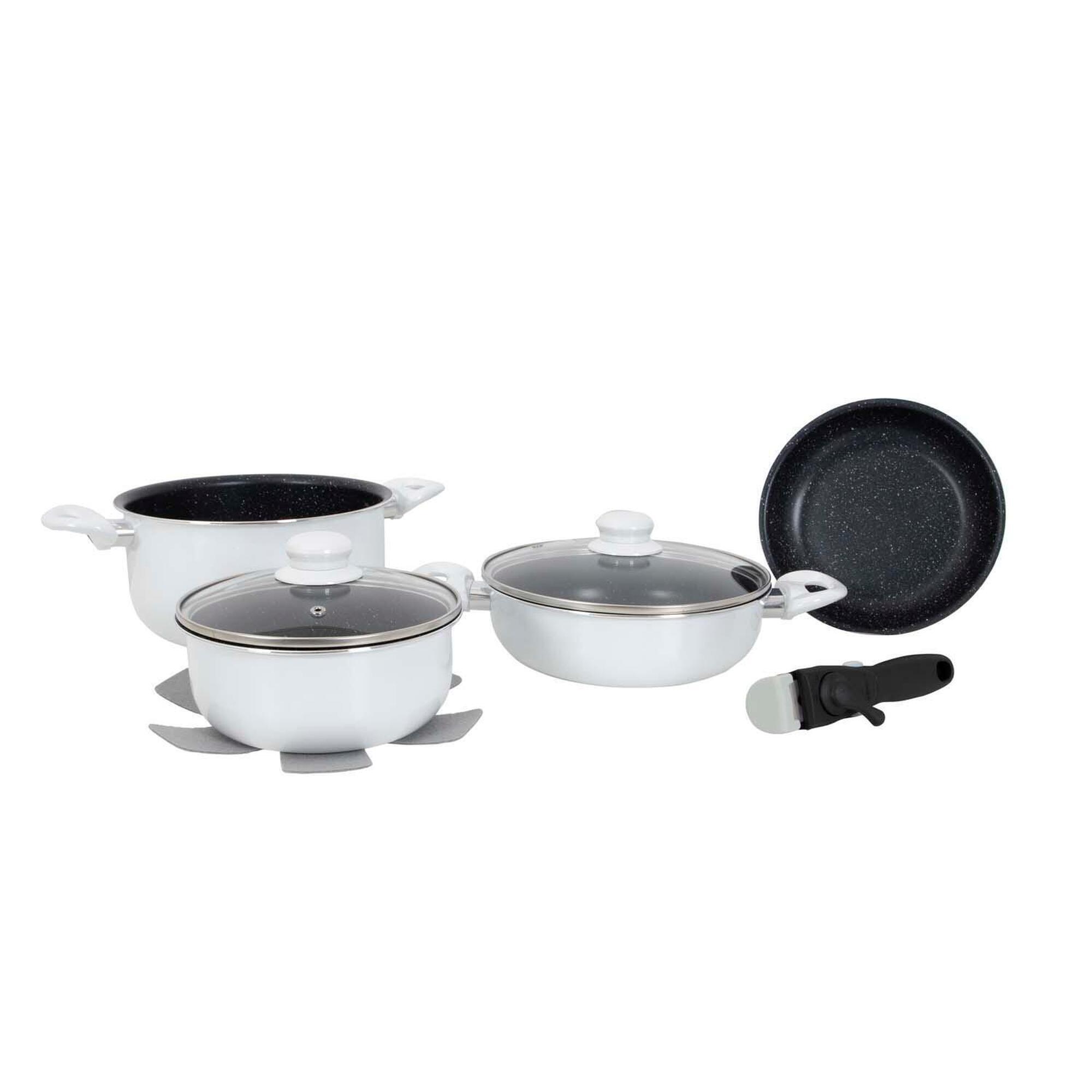 Gimex - Gimex - Ensemble Batterie De Cuisine - Induction - 7 Pièces - Blanc - Poële - Blanc - Taille Unique - Decathlon