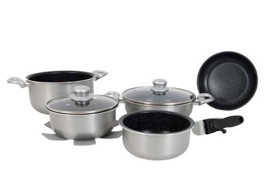 Gimex - Topfset - Induktion - 8-Teilig- Silber