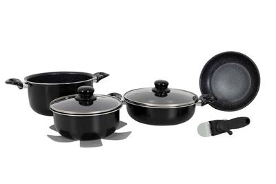 Gimex - Topfset - Induktion - 7-Teilig - Schwarz
