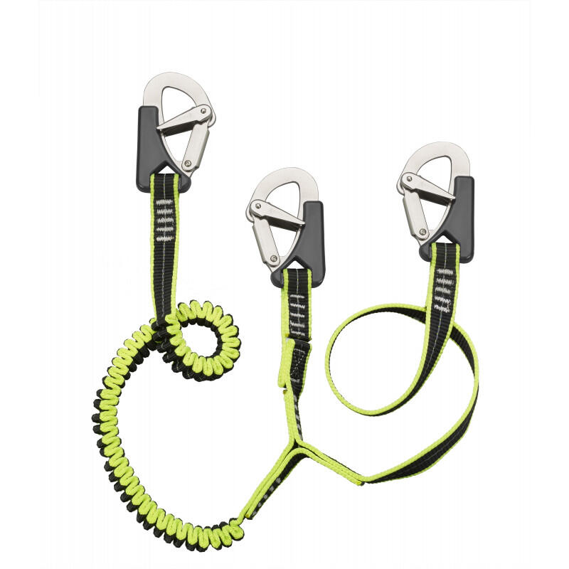 Double Harness Lanyard PLASTIMO with 3 Safety Carabiners