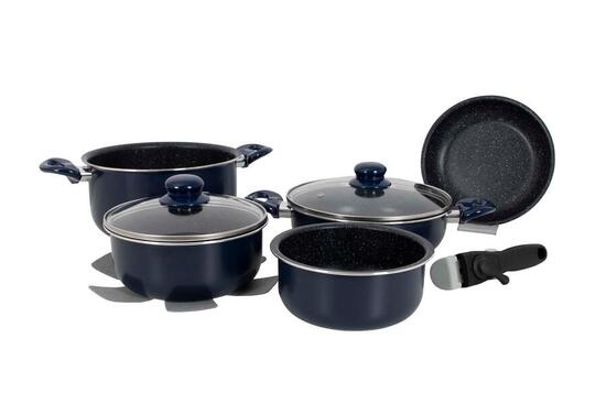 Gimex - Topfset - Induktion - 8-Teilig - Blau