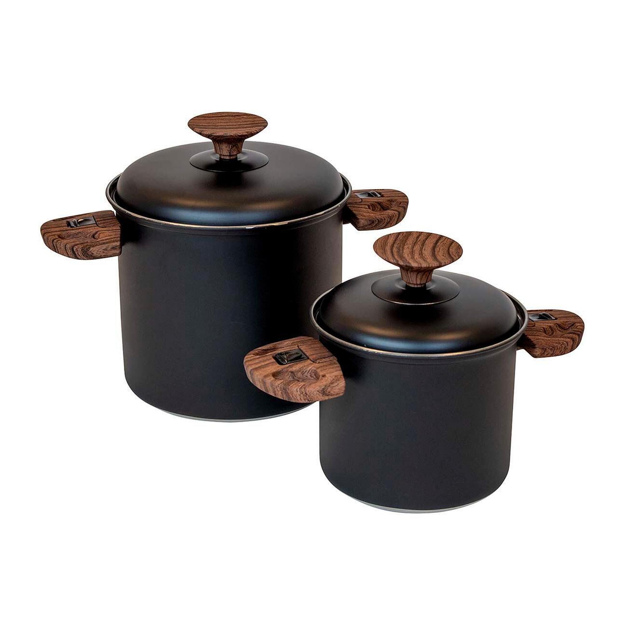 Bo-camp - Bo-camp - Industrial - Batterie De Cuisine - Hading Compact 2 - 2 Pièces - Rvs - Popote - Noir - Taille Unique - Decathlon