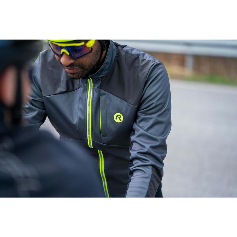 Kurtka rowerowa męska Rogelli Hi Vis mocno ocieplana