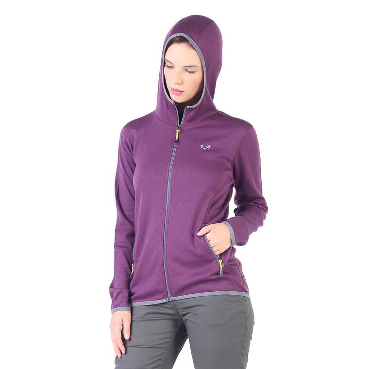 Damska bluza rozpinana z kapturem 100% Merino - Marin/Woolona 4/7