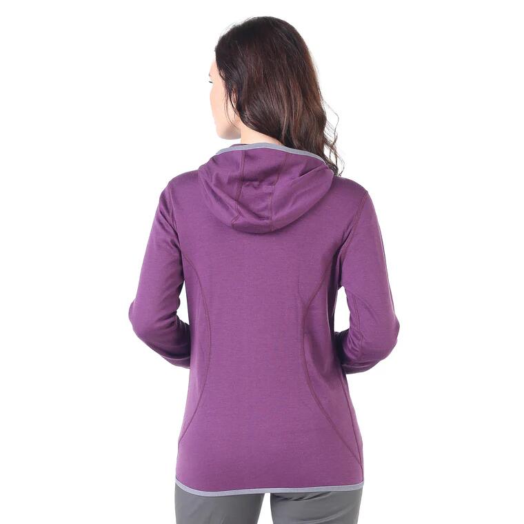 Damska bluza rozpinana z kapturem 100% Merino - Marin/Woolona 2/7