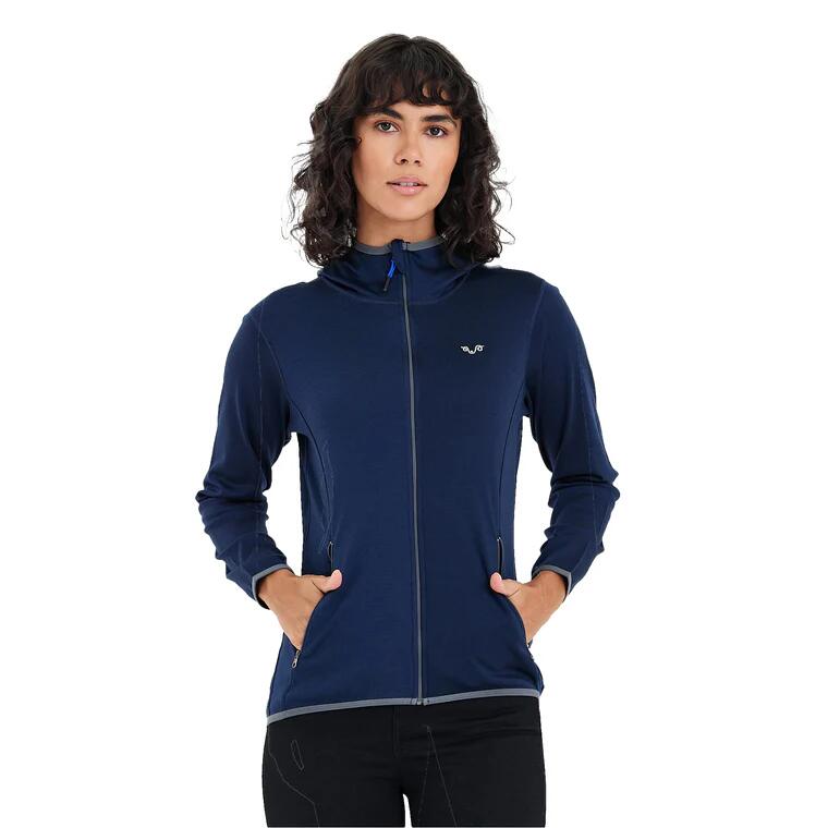 Damska bluza rozpinana z kapturem 100% Merino - Marin/Woolona 2/7