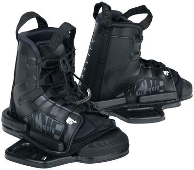 Wakeboard Bindung Moto Open-Toe Schnürung Kinder/Erwachsene schwarz