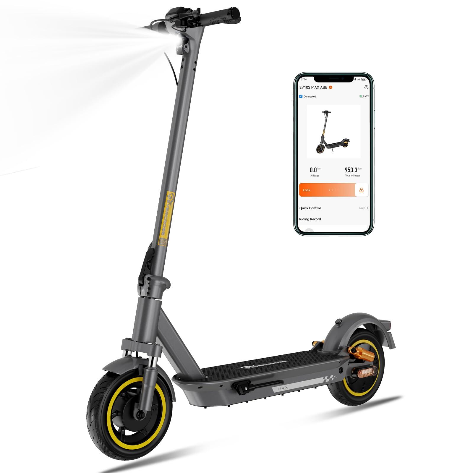 EVERCROSS Trotinete elétrica dobrável adulto-EVERCROSS EV10S MAX(ABE)-Cinza Amarelo-15,6