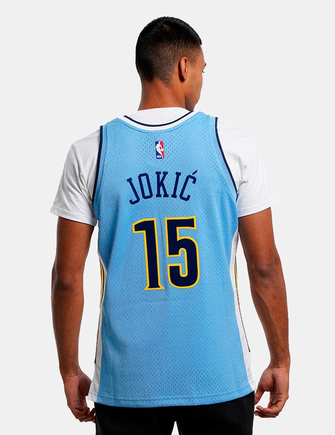 Chemise pour homme Mitchell & Ness D Nuggets Nikola Jokic Bleu 2/3