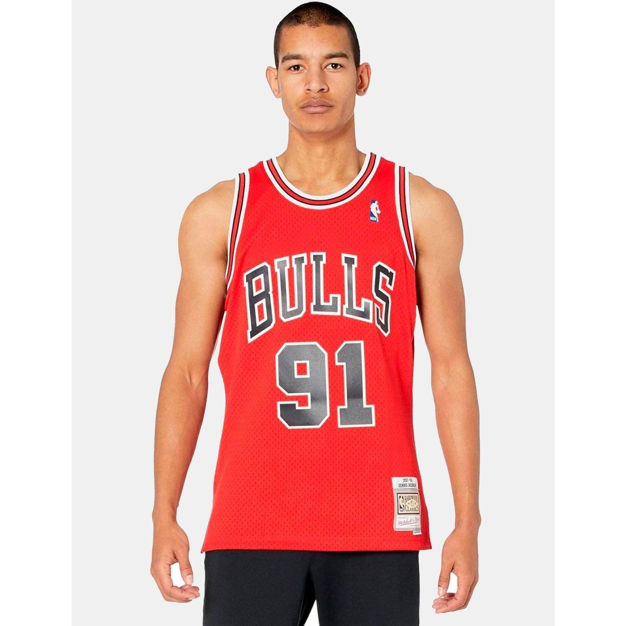 Mitchell & Ness - Maillot Nba Chicago Bulls Dennis Rodman - T-shirt Manches Courtes - Noir|rouge - 40 M - Decathlon