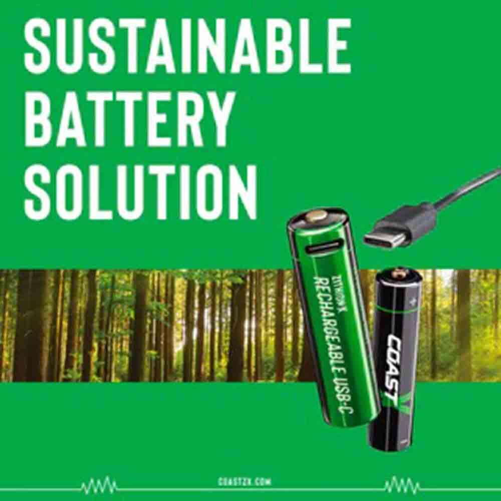COAST Zithion-X® oplaadbare batterijen USB-C