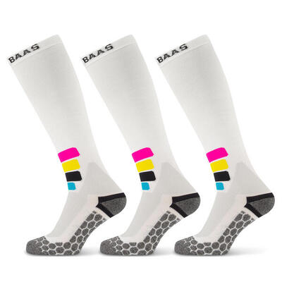 Poederbaas Skisocken Kompression Technical Pro Merino 3er-Pack Weiß