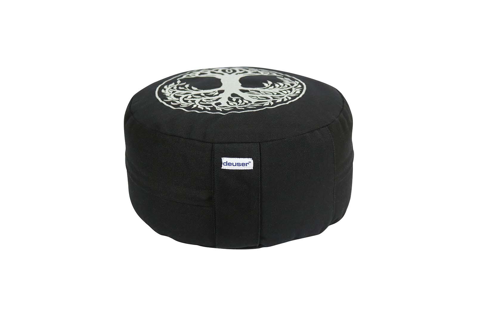 MEDITATIONSKISSEN YOGA/PILATES SCHWARZ Ø 32 CM X 15 CM DEUSER® 3/4