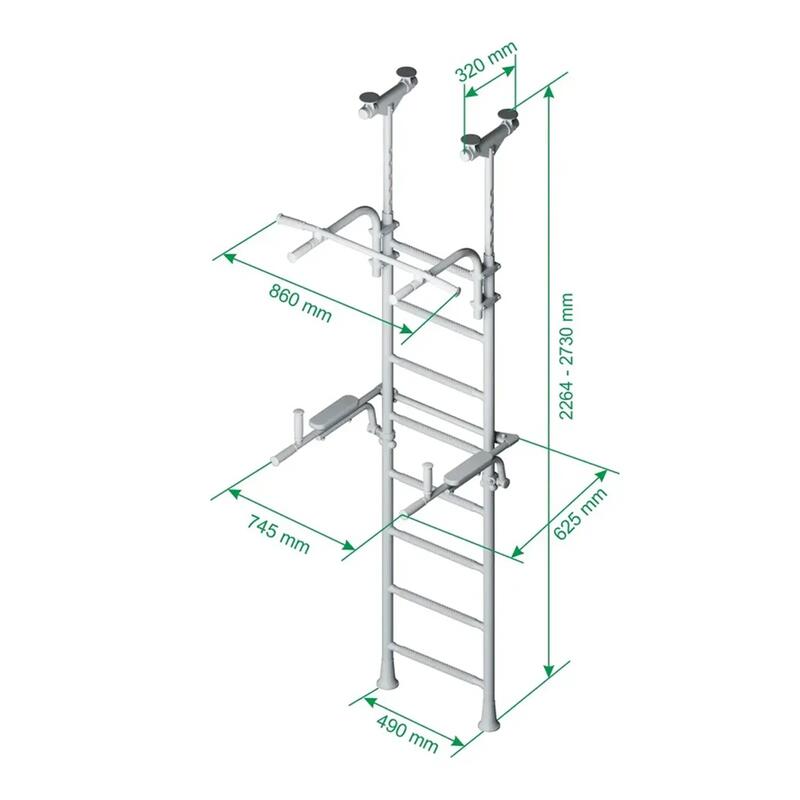 Teenager Plus extensie scara de gimnastică - elite negru