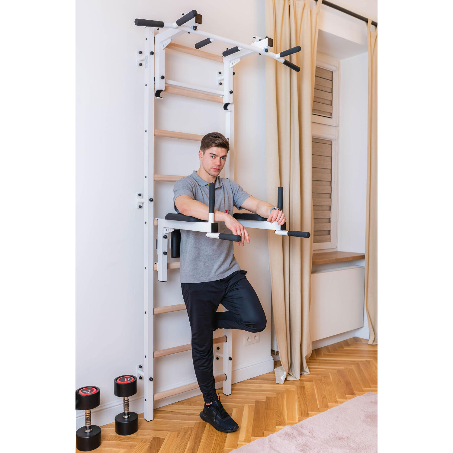 Sprossenwand Fitness-System 732 732W, Weiß Turnen Unisex 732W 5/6