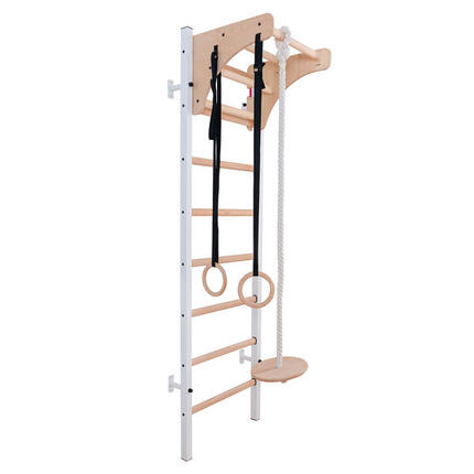 Sprossenwand Fitness-System 211, inkl. Turnzubehör 211W + A204, Weiß Turnen
