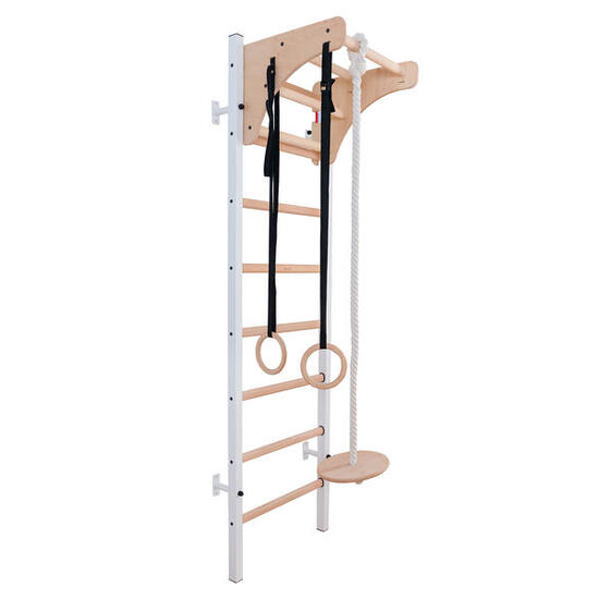 Sprossenwand Fitness-System 211, inkl. Turnzubehör 211W + A204, Weiß Turnen